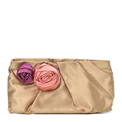 clutch prada raso|PRADA Satin Raso Rose Clutch Naturale Corall .